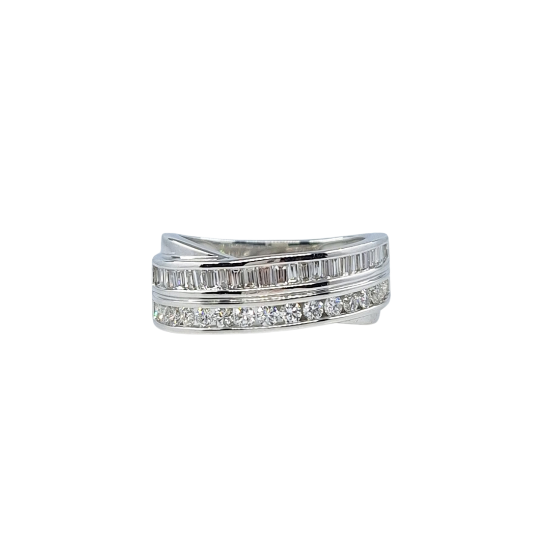 18ct White Gold Diamond Fancy Band Ring