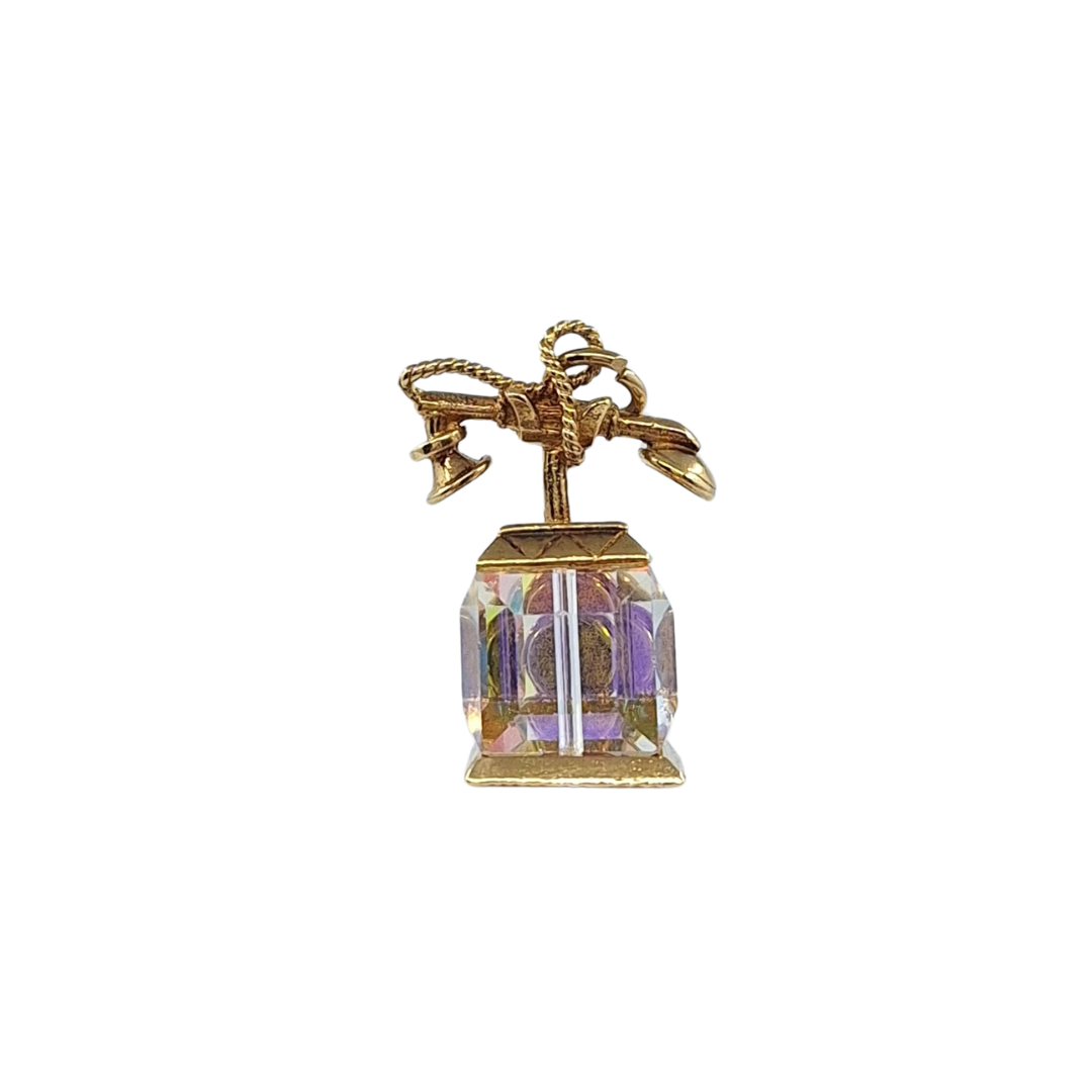 9ct Yellow Gold And Glass Telephone Charm