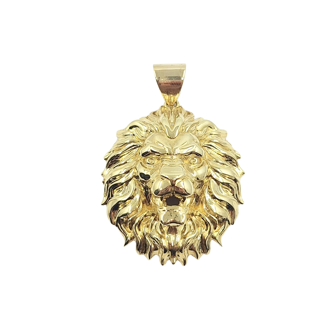 9ct Yellow Gold Lion Head Pendant