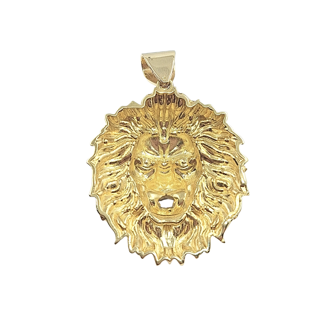 9ct Yellow Gold Lion Head Pendant