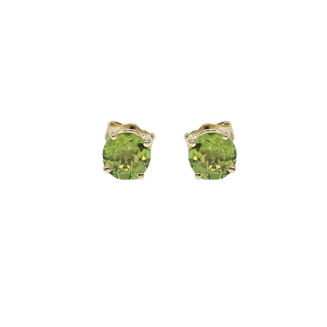 9ct Yellow Gold Peridot Stud Earrings