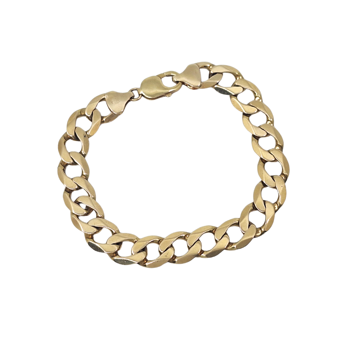 9ct Yellow Gold Curb Bracelet 9.5"