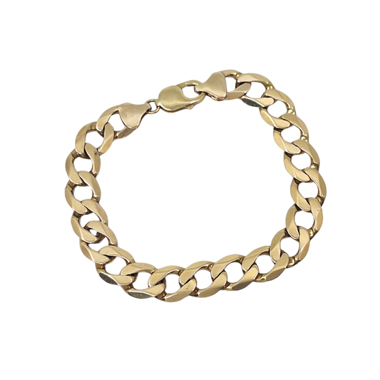 9ct Yellow Gold Curb Bracelet 9.5"