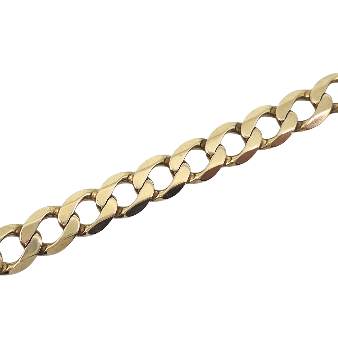 9ct Yellow Gold Curb Bracelet 9.5"