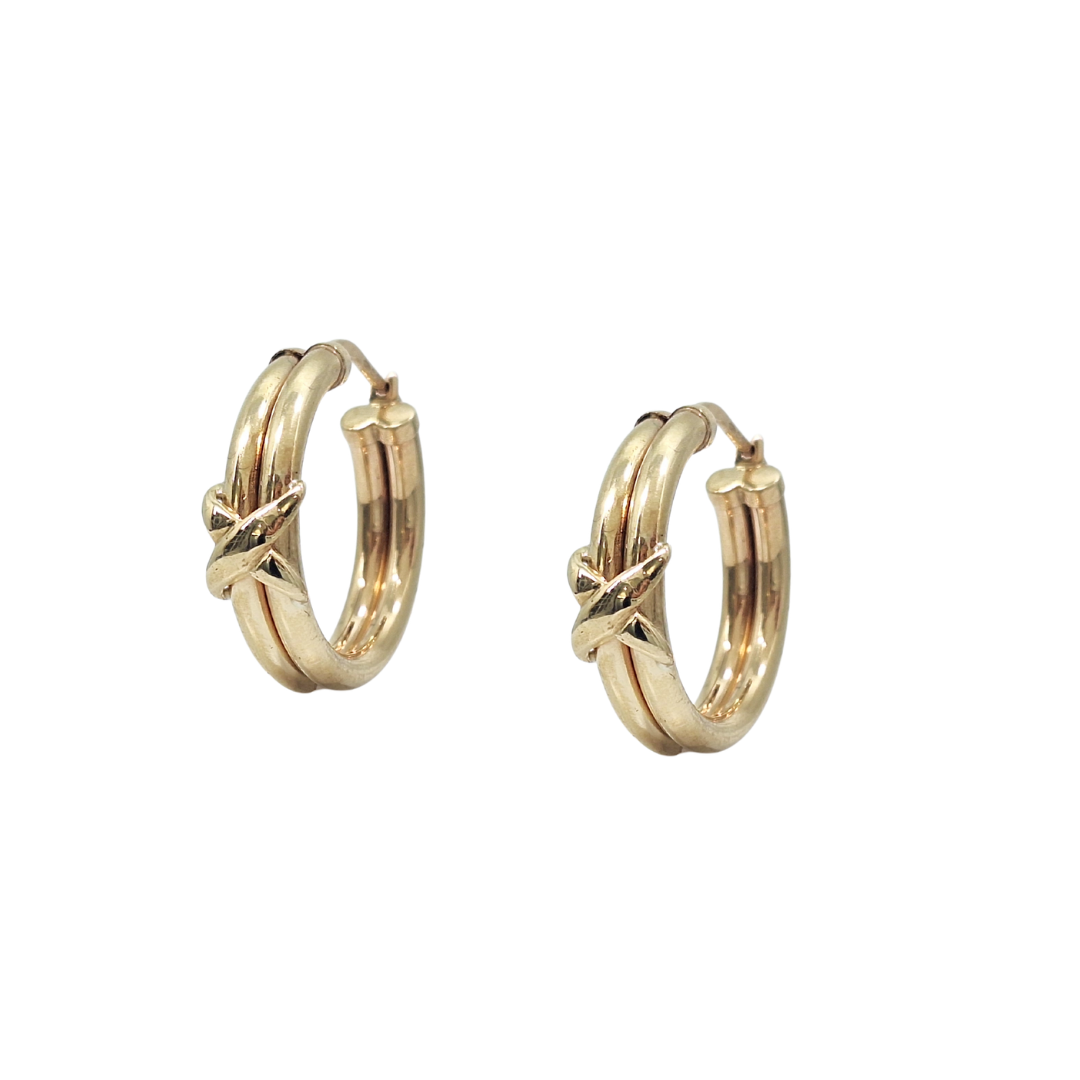 9ct Yellow Gold Kiss Hoops