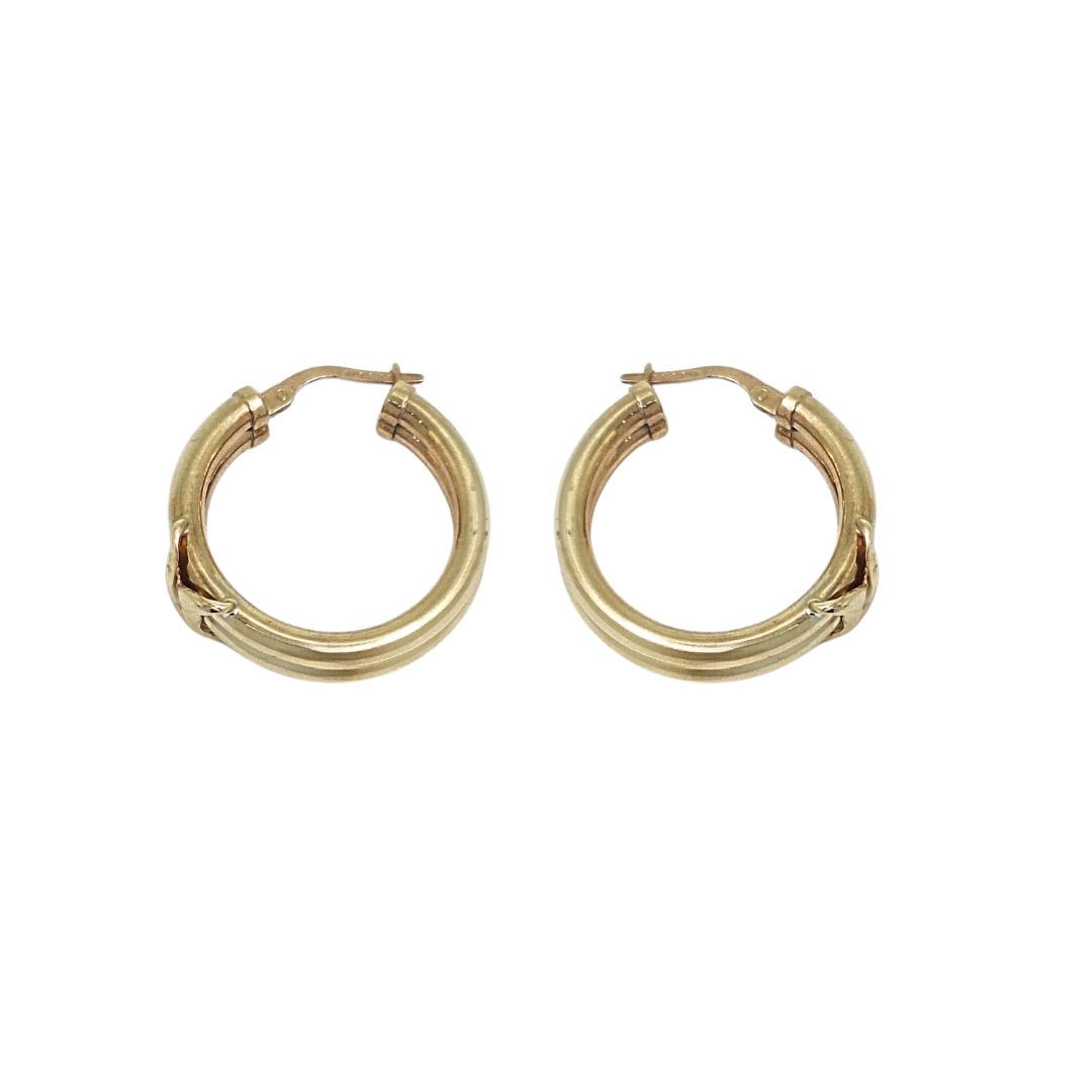 9ct Yellow Gold Kiss Hoops