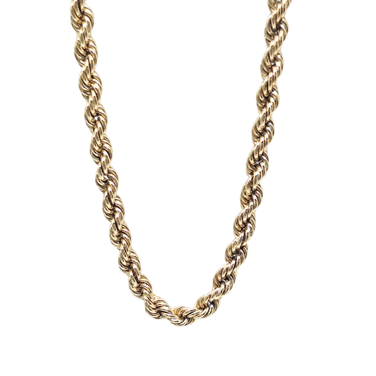 9ct Yellow Gold Solid Rope Chain 22"