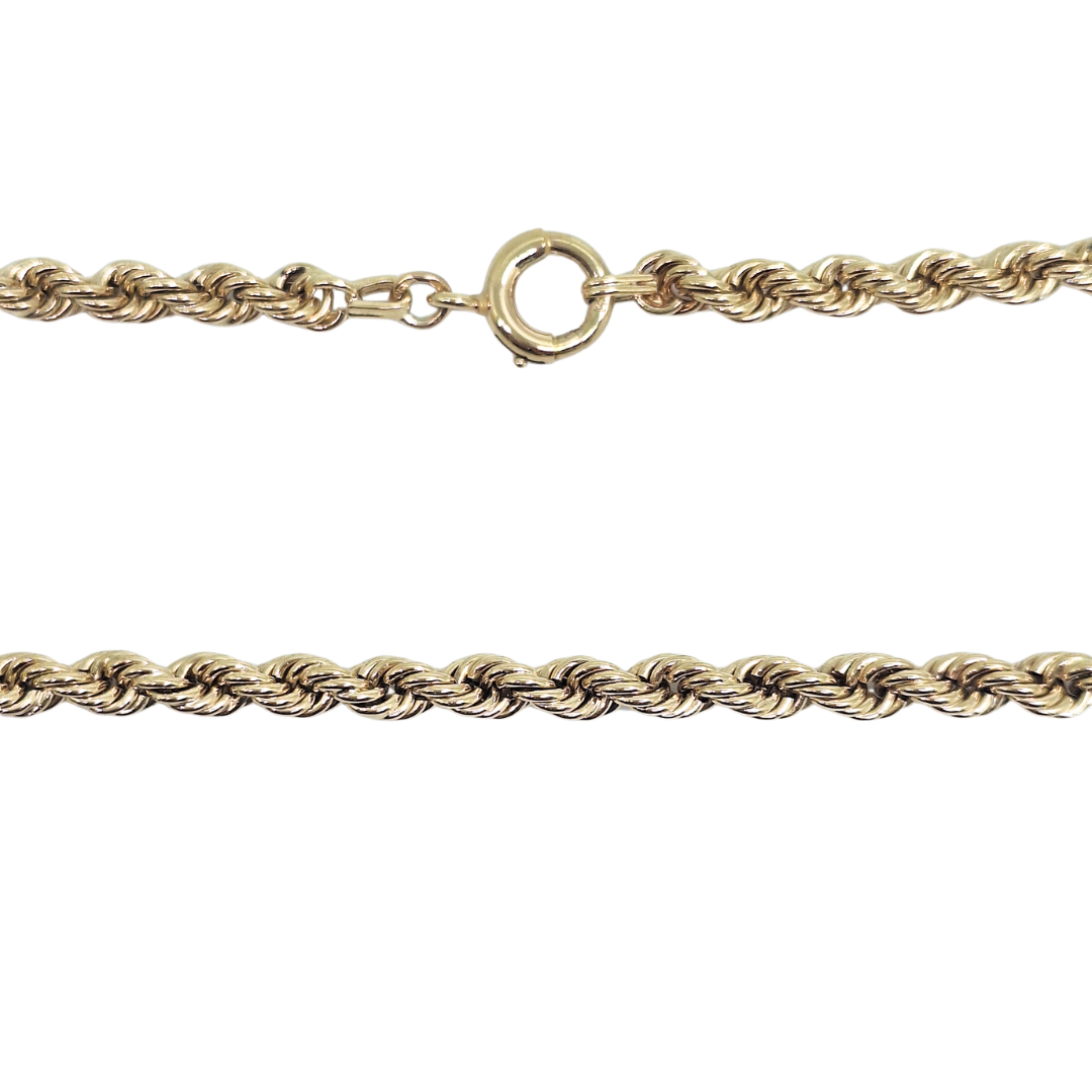 9ct Yellow Gold Solid Rope Chain 22"
