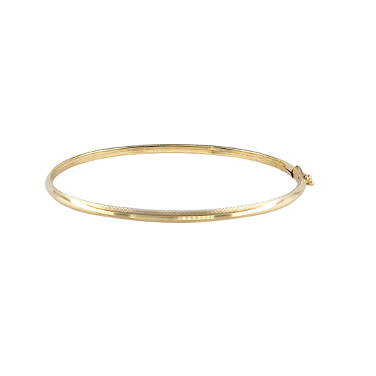 9ct Yellow Gold Hollow Hinged Bangle