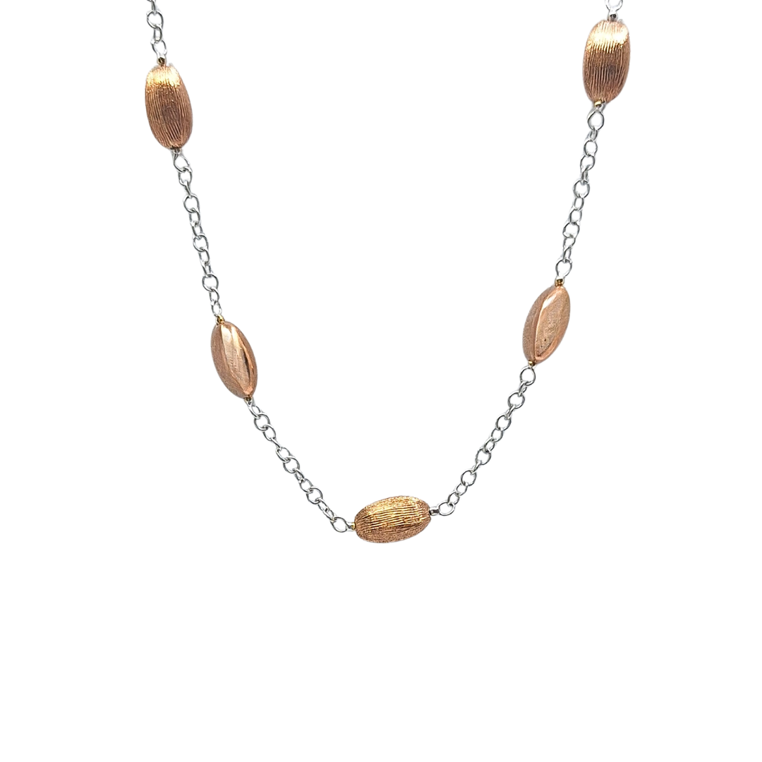9ct White & Rose Gold Chain & Bracelet Set