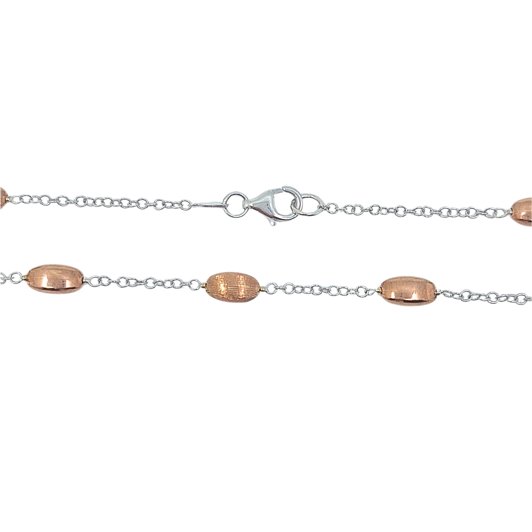 9ct White & Rose Gold Chain & Bracelet Set