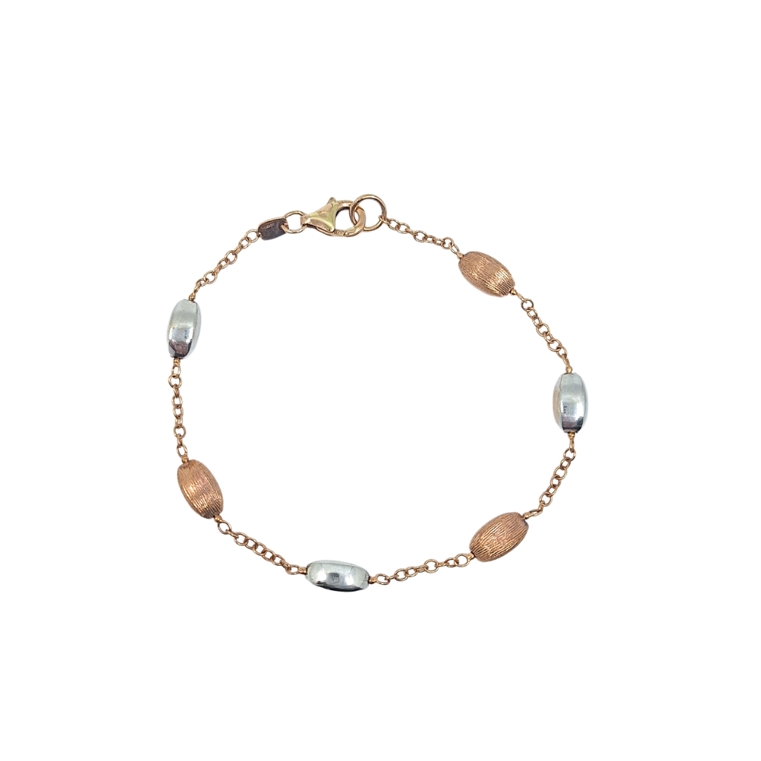 9ct White & Rose Gold Chain & Bracelet Set