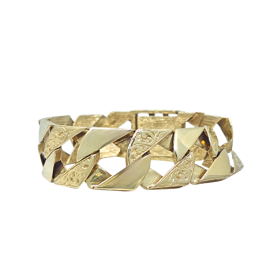 9ct Yellow Gold Chaps Bracelet 9"