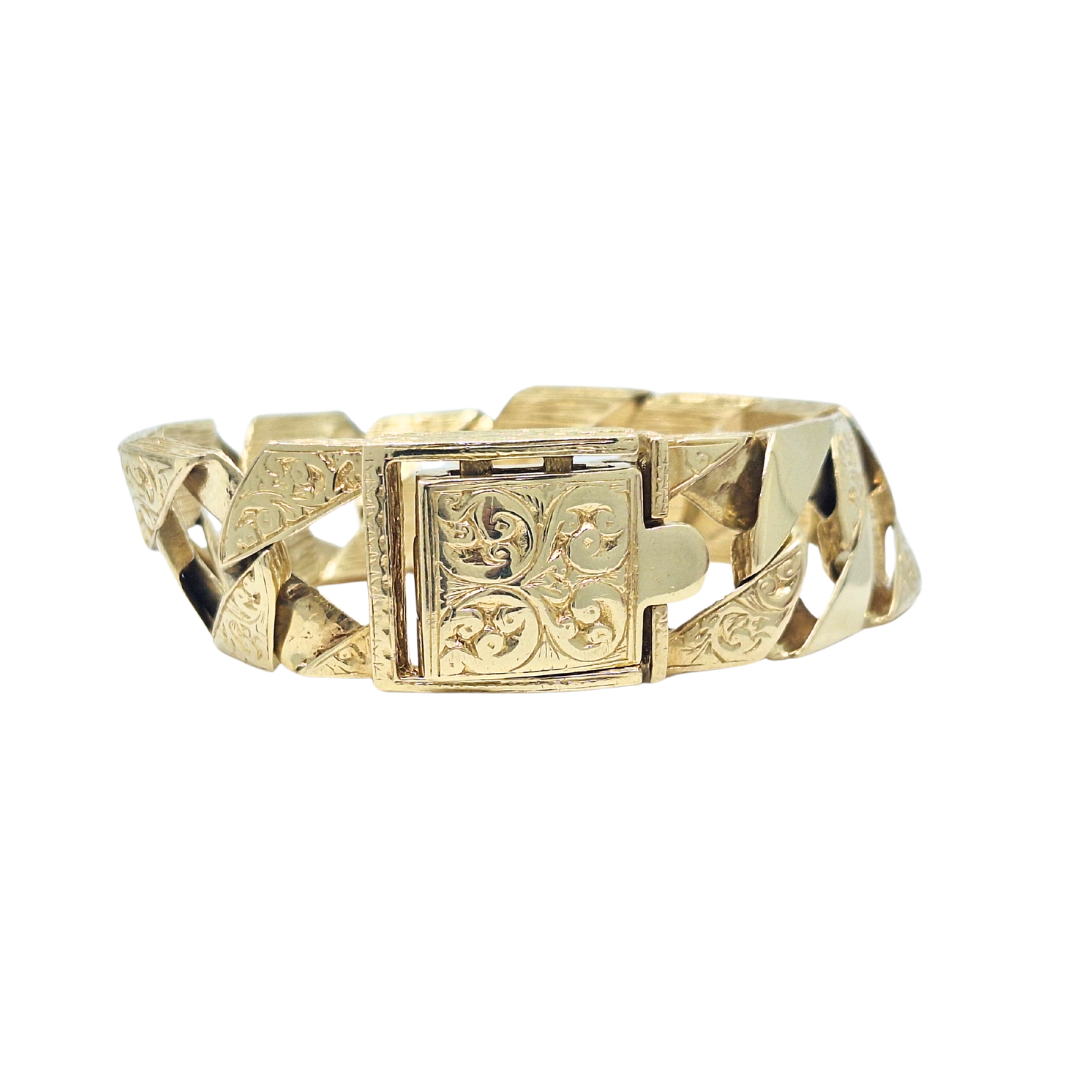 9ct Yellow Gold Chaps Bracelet 9"