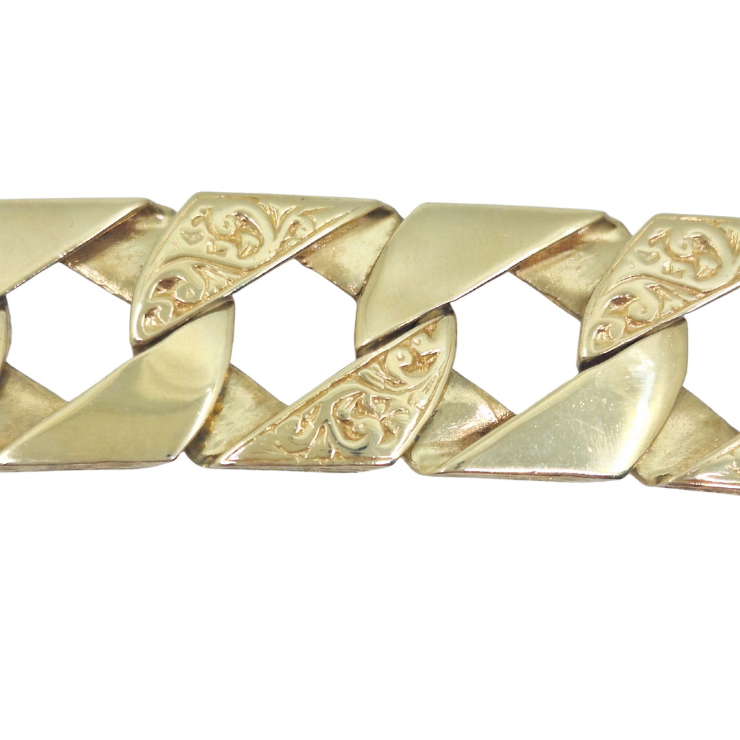 9ct Yellow Gold Chaps Bracelet 9"