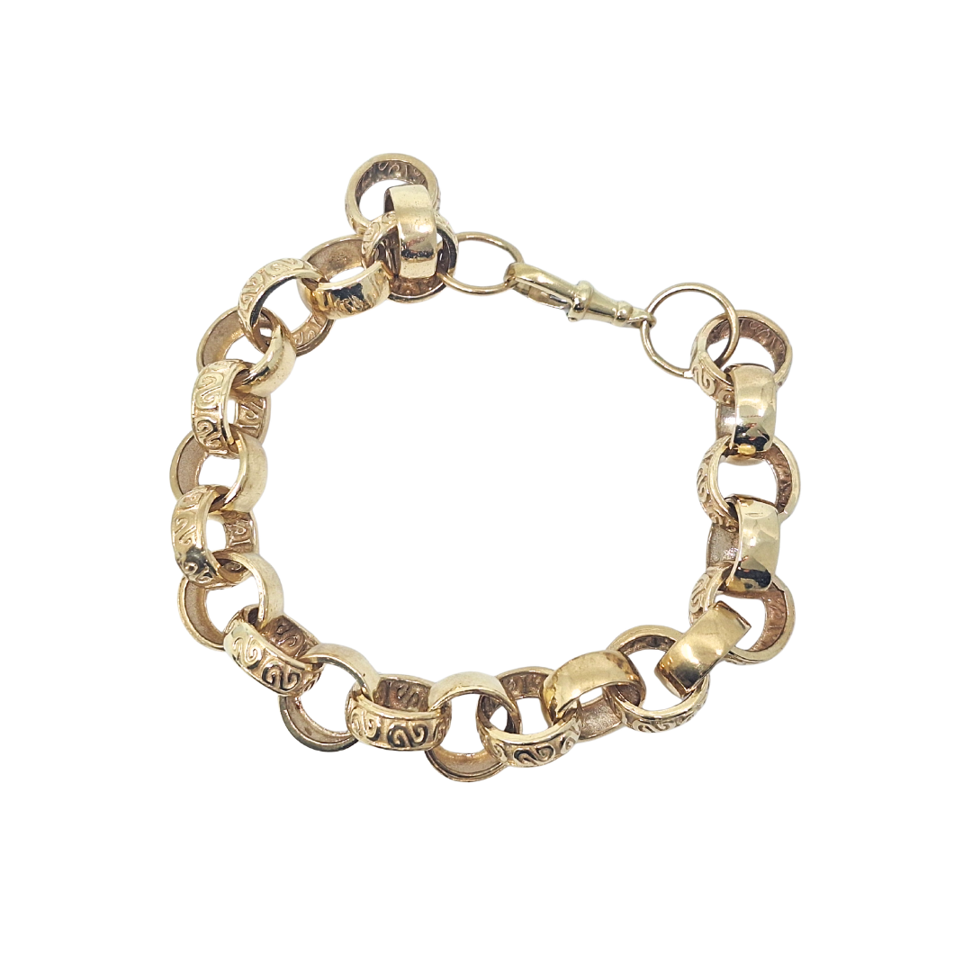 9ct Yellow Gold Belcher Bracelet 10"
