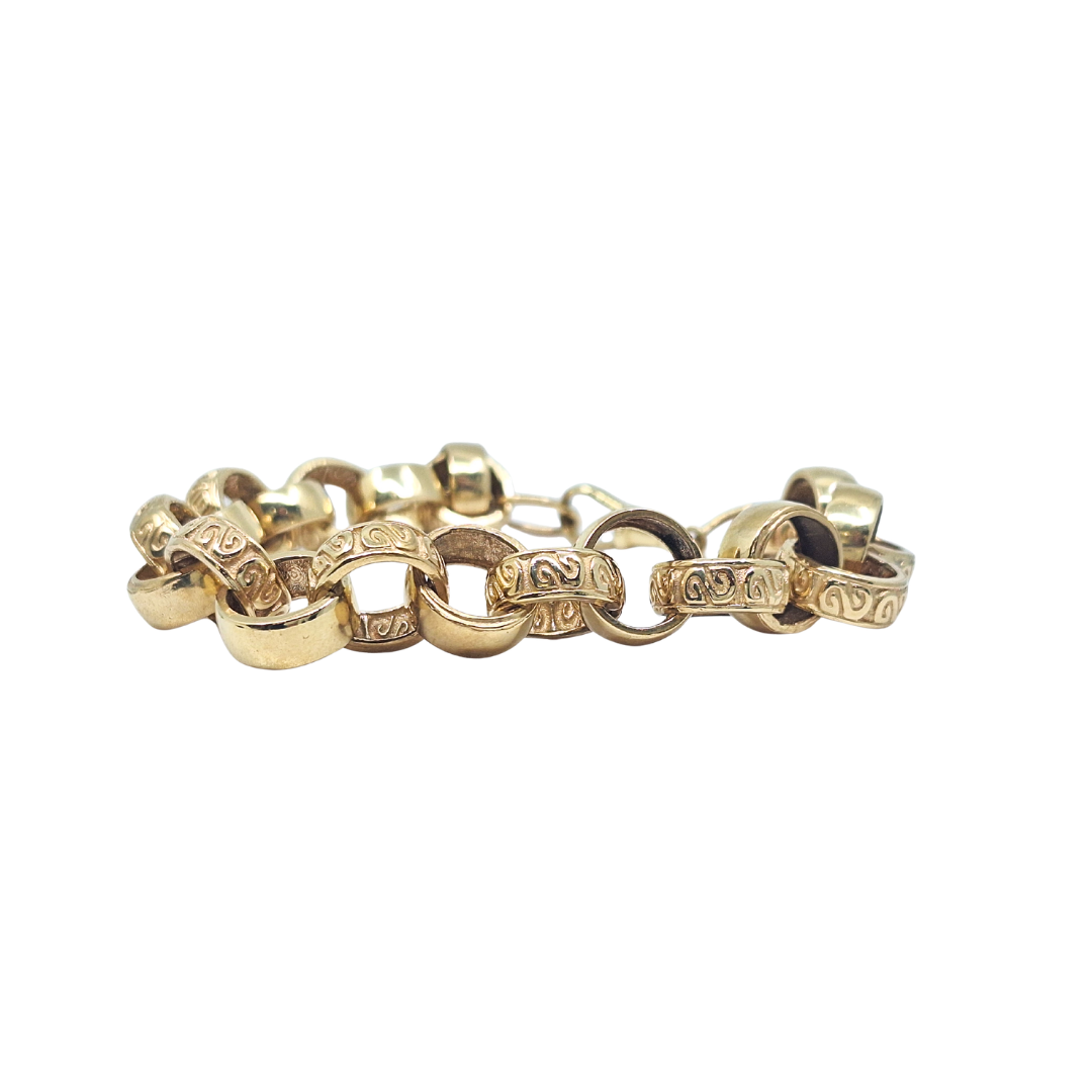 9ct Yellow Gold Belcher Bracelet 10"