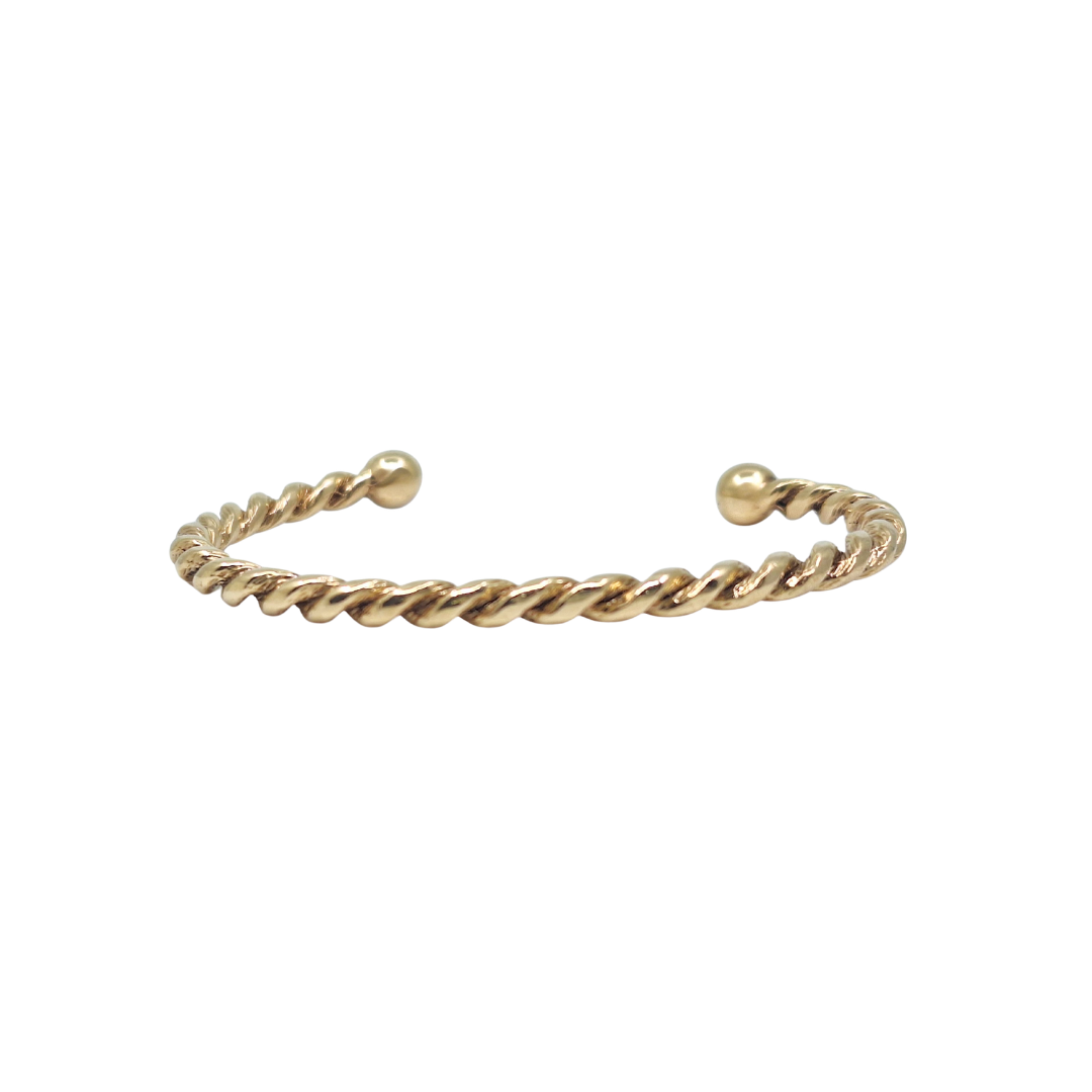 9ct Yellow Gold Twist Torque Bangle