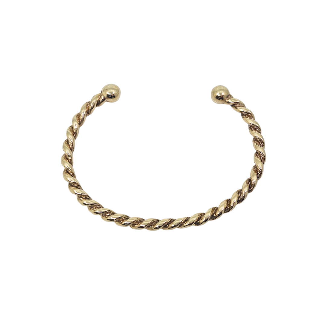 9ct Yellow Gold Twist Torque Bangle