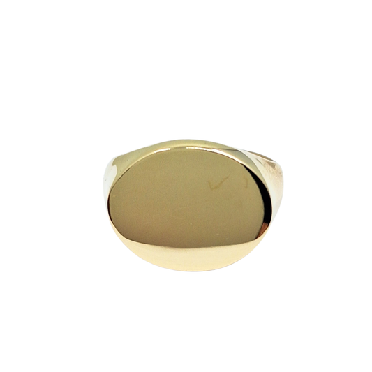 9ct Yellow Gold Plain Oval Signet Ring