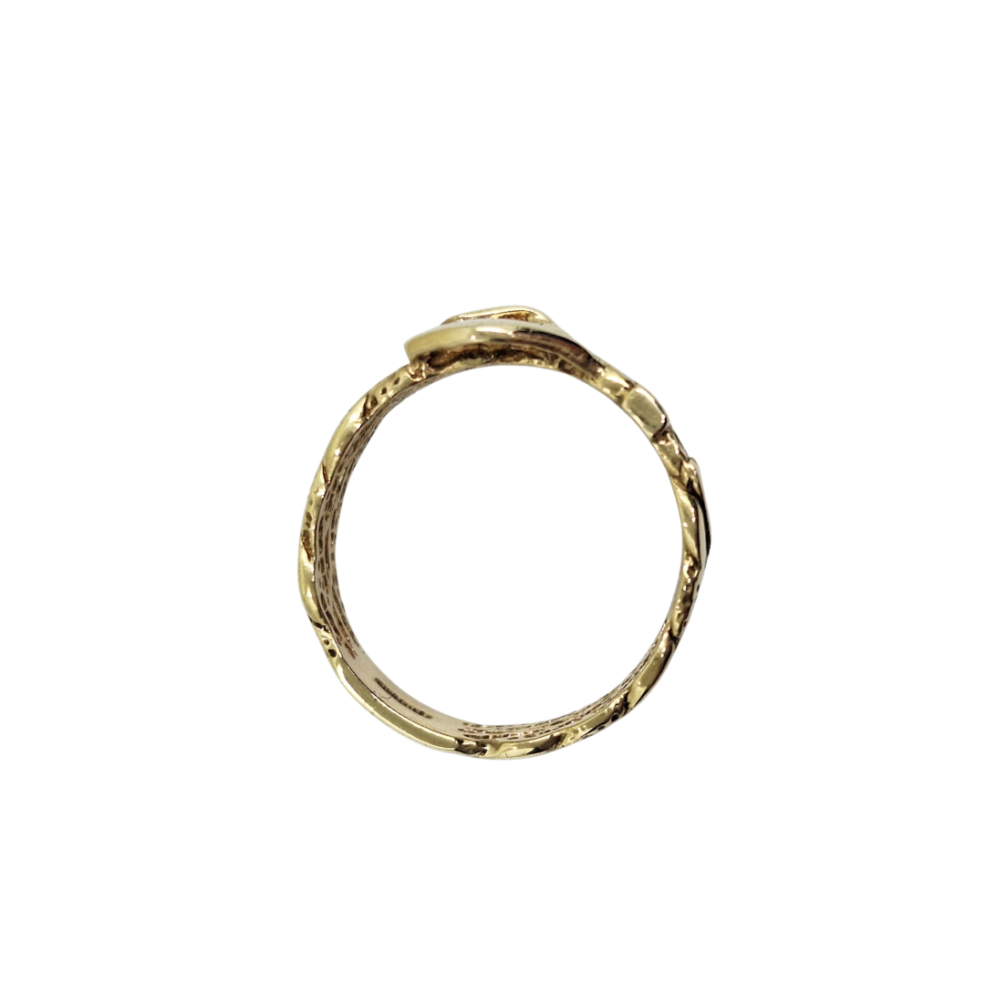 9ct Yellow Gold Woven Buckle Ring