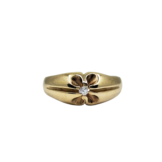 9ct Yellow Gold Diamond Gypsy Ring