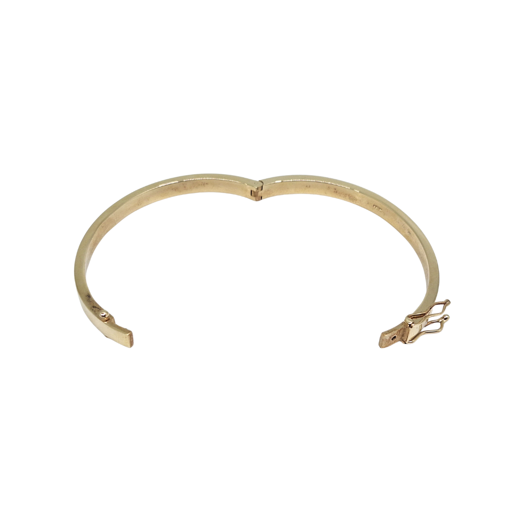 9ct Yellow Gold Solid Hinged Bangle