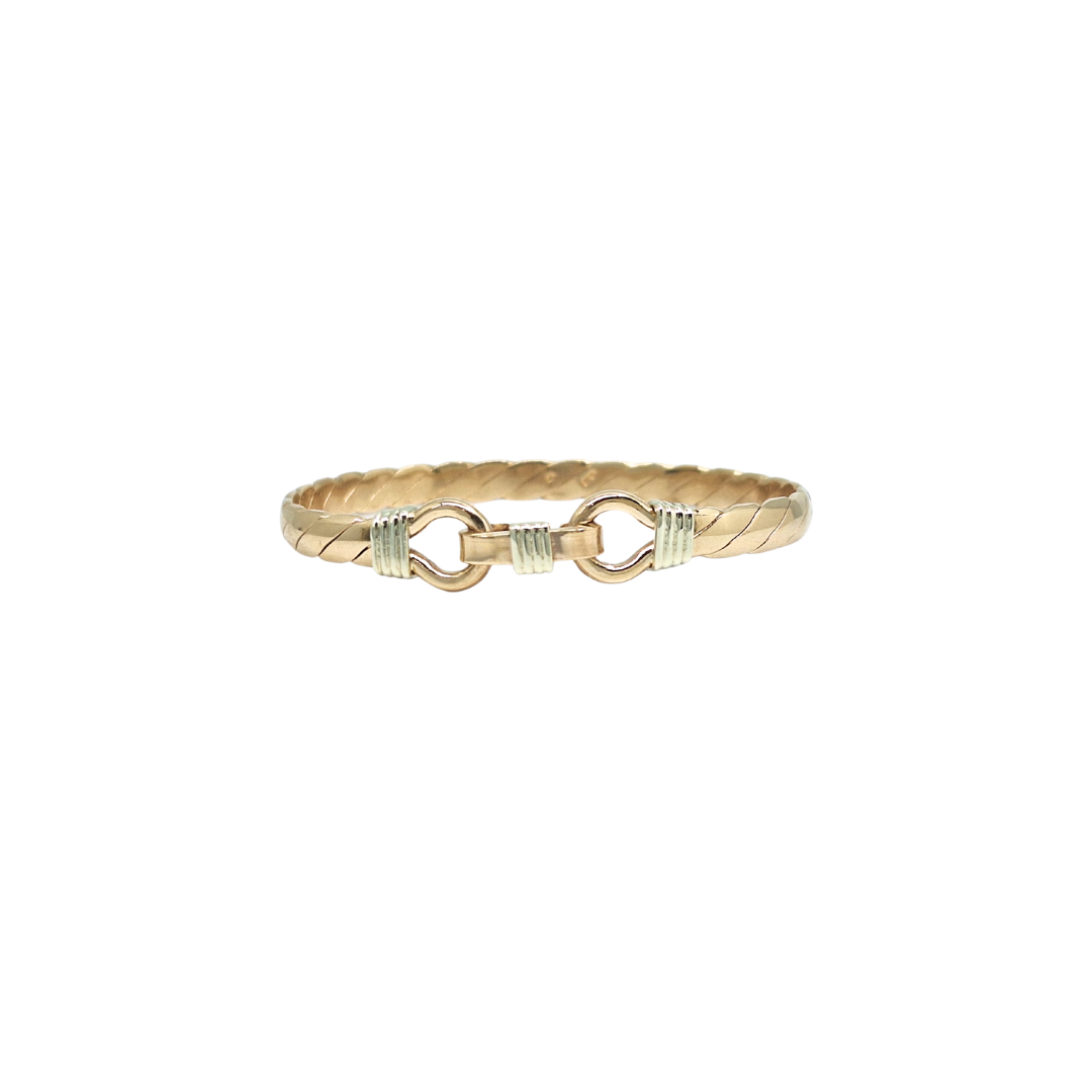 9ct Two Colour Gold Childs Hook Bangle