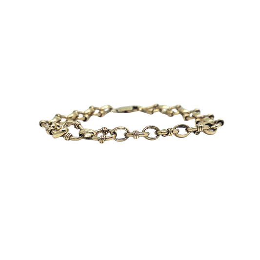 9ct Yellow Gold Fancy Belcher Link Bracelet 7.5"