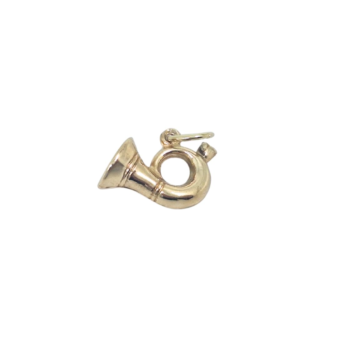 9ct Yellow Gold French Horn Charm