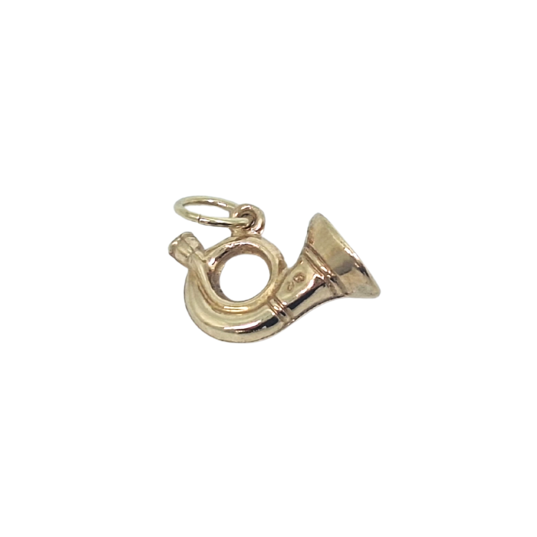 9ct Yellow Gold French Horn Charm