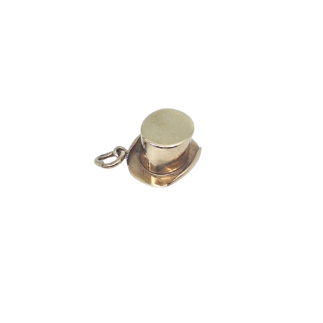 9ct Yellow Gold Top Hat Charm