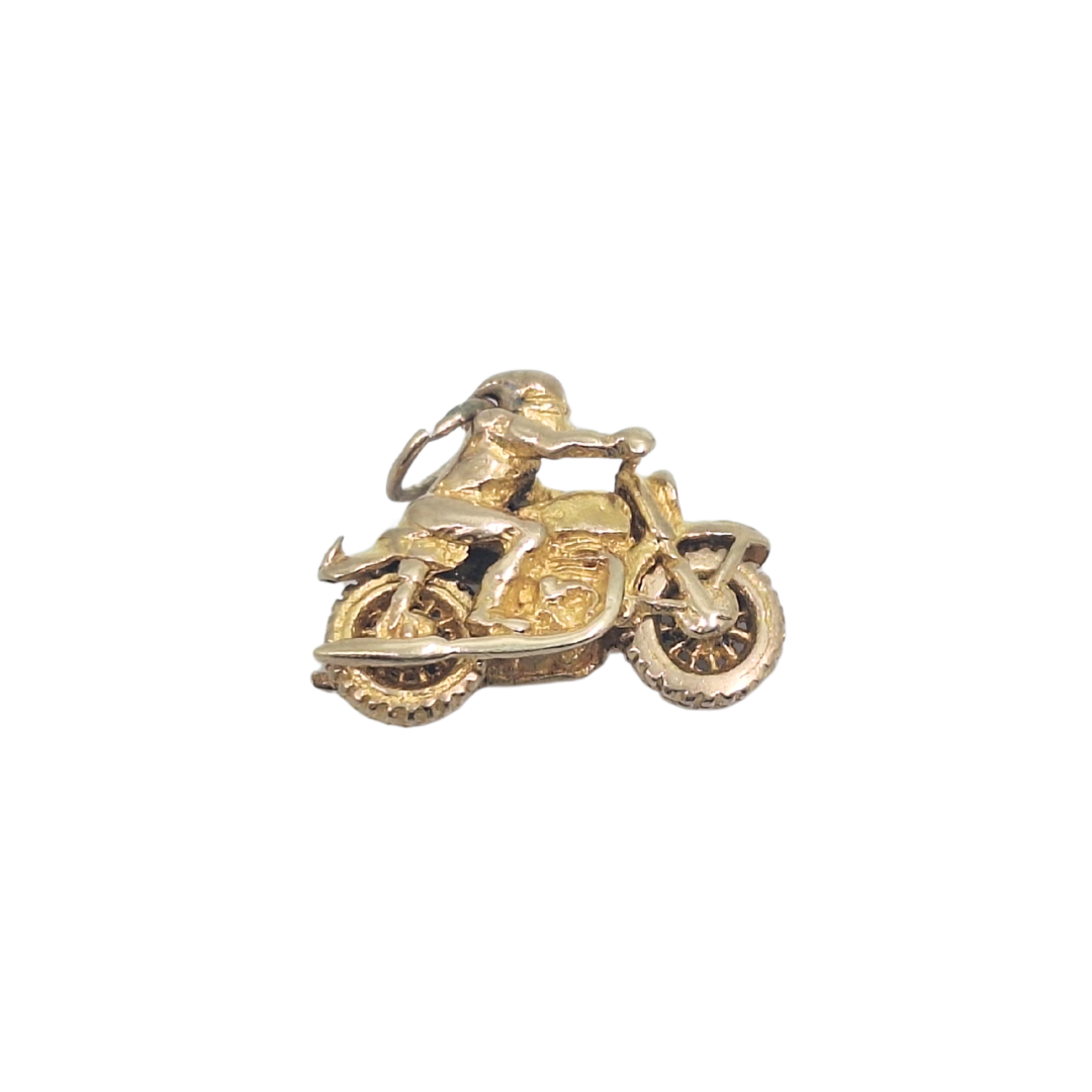 9ct Yellow Gold Motorbike Charm
