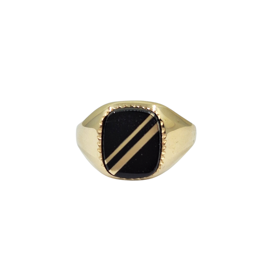 9ct Yellow Gold Onyx Signet Ring