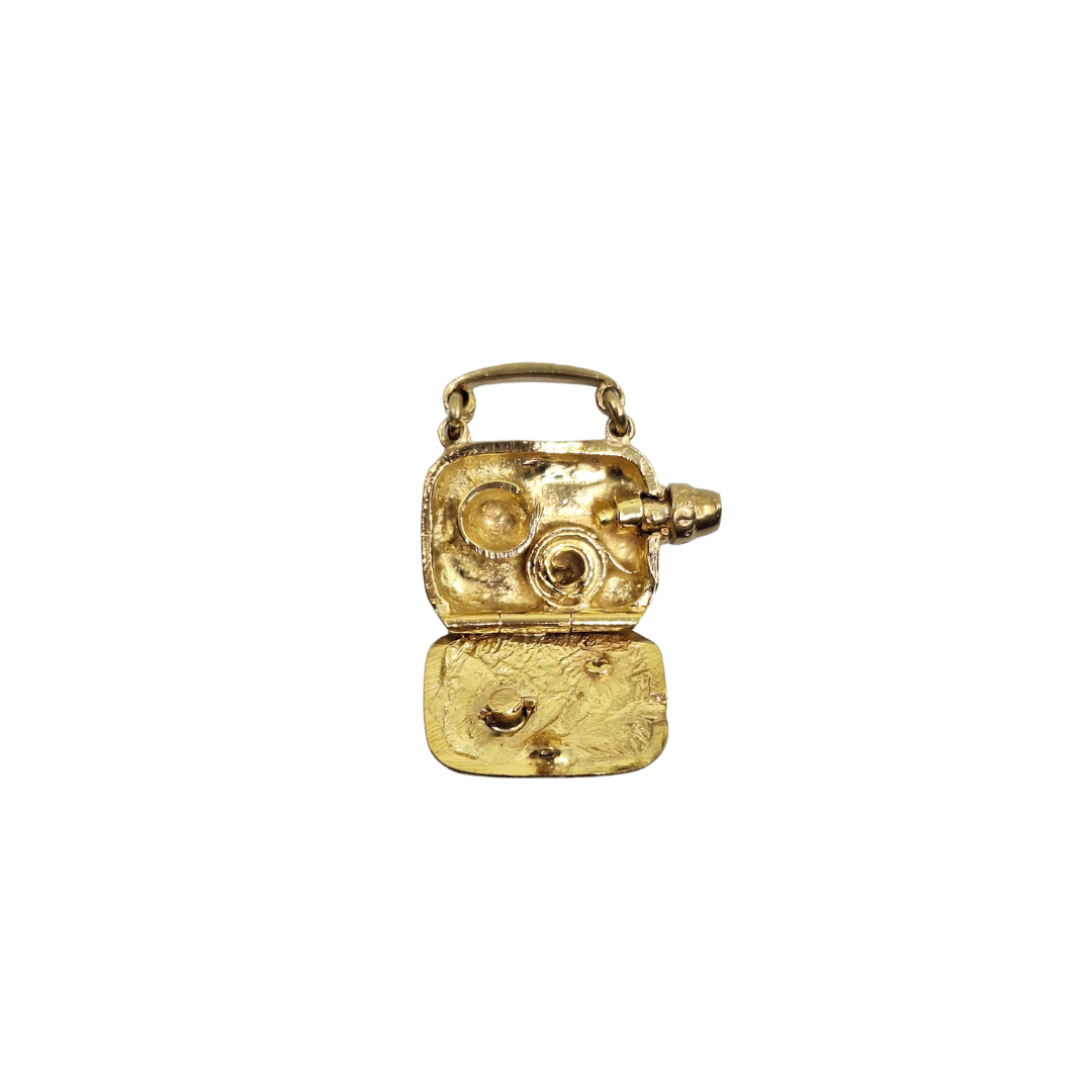 9ct Yellow Gold Opening Cine Camera Charm