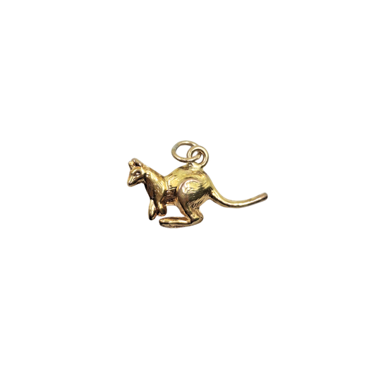 9ct Yellow Gold Hollow Kangaroo Charm