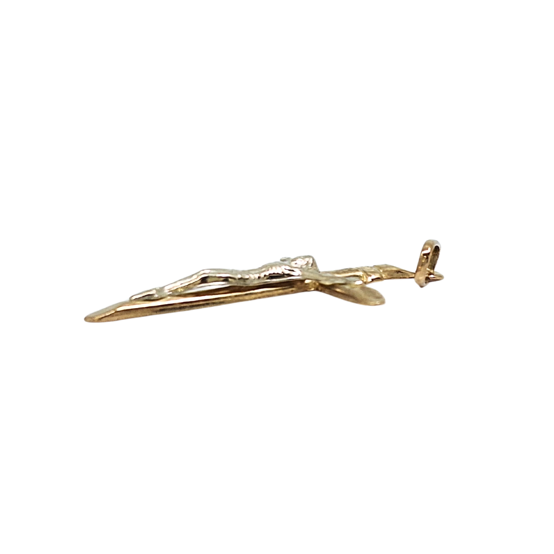9ct Two Colour Gold Crucifix
