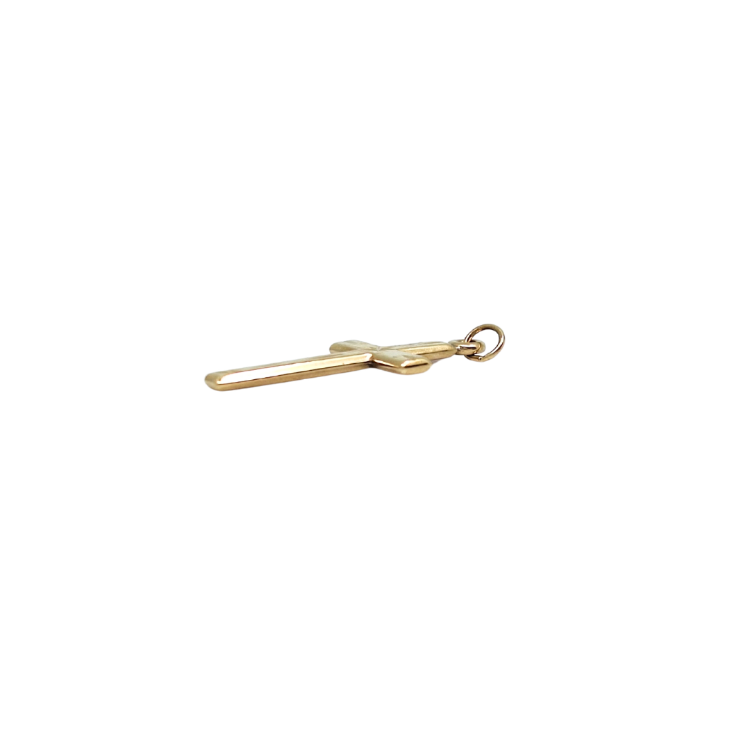 9ct Yellow Gold Patterned Cross