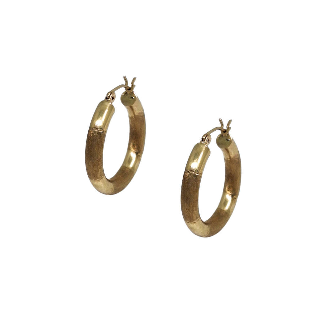 10ct Yellow Gold Tube Hoops
