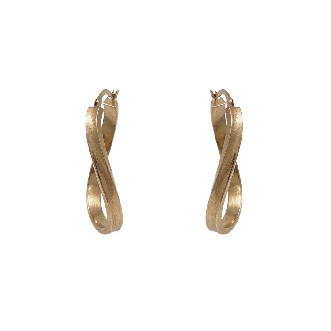 9ct Yellow Gold Twist Oval Hoops