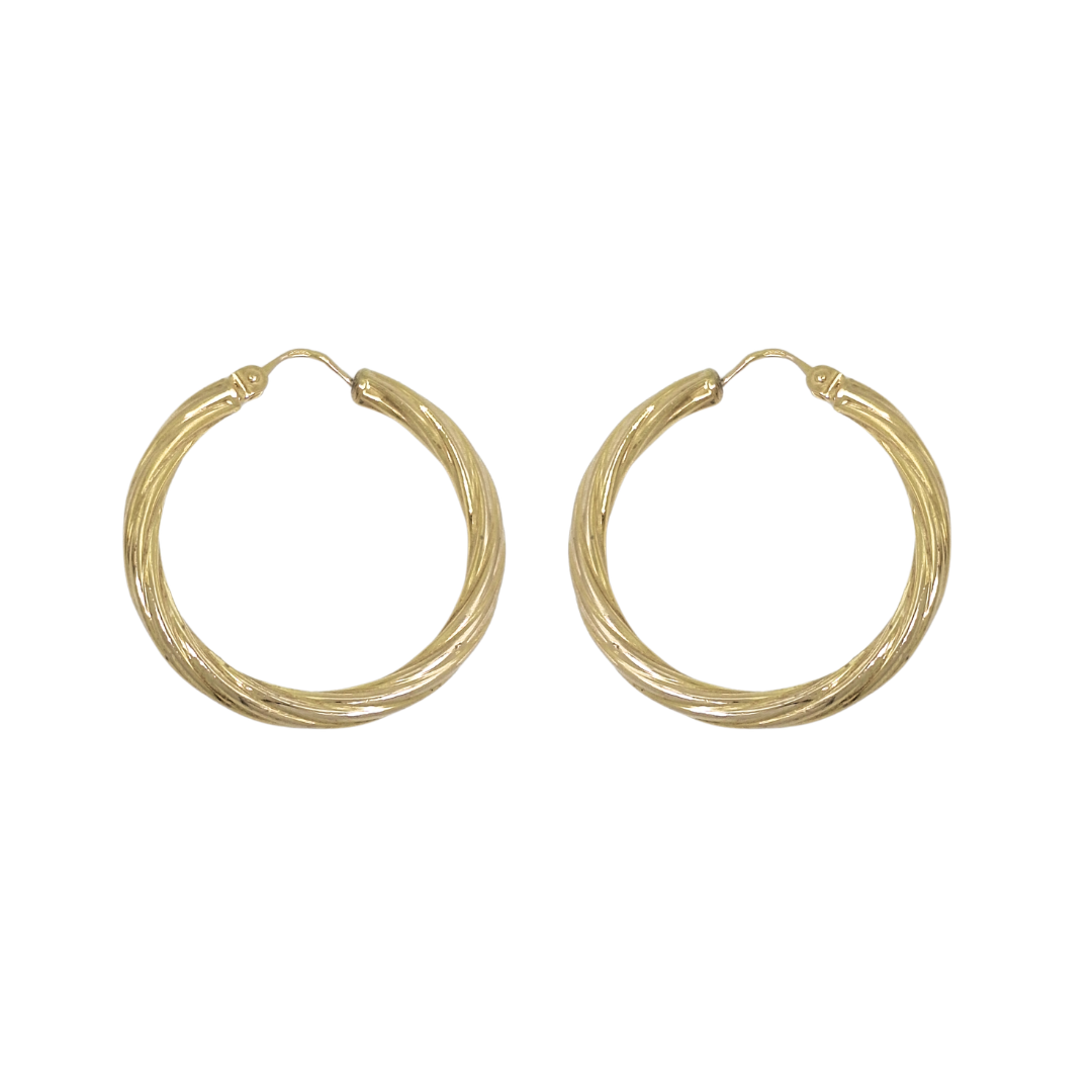 9ct Yellow Gold Twist Hoops