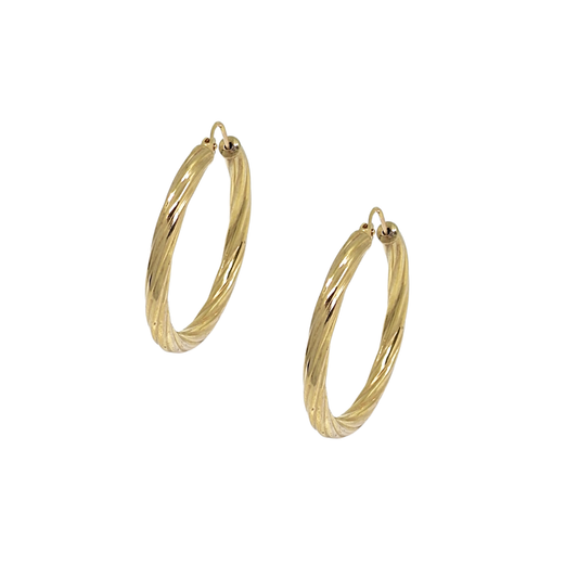 9ct Yellow Gold Twist Hoops