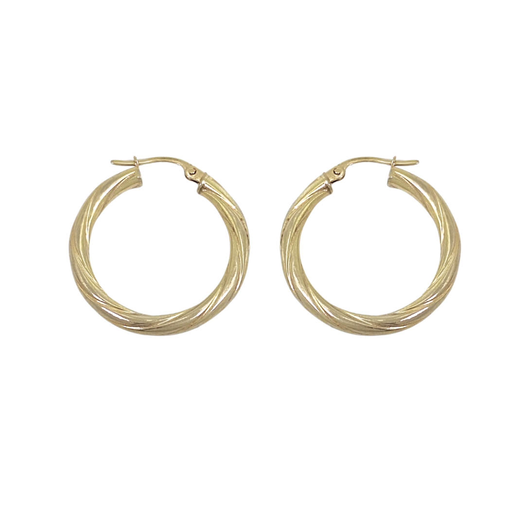 9ct Yellow Gold Twist Hoops