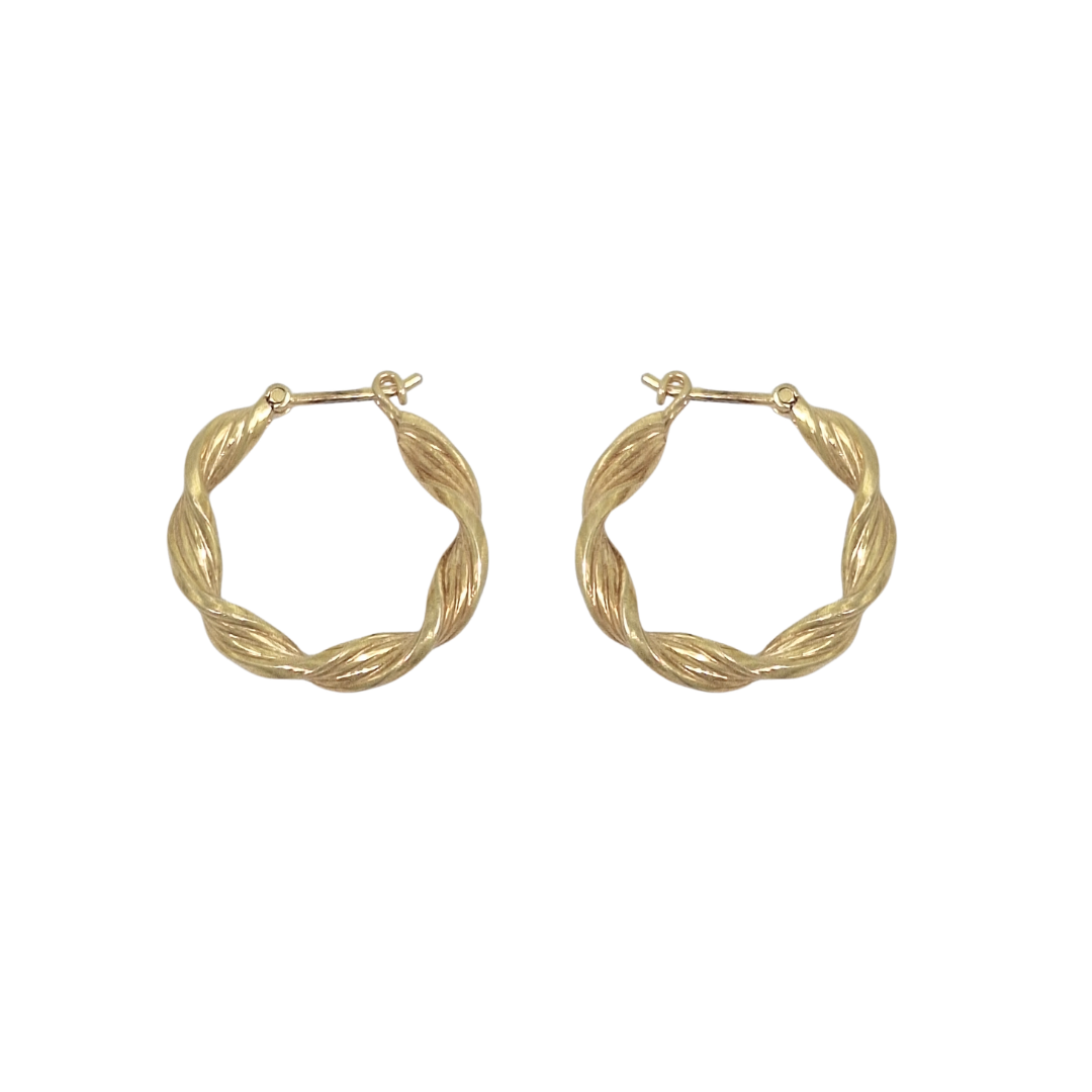 9ct Yellow Gold Twist Hoops