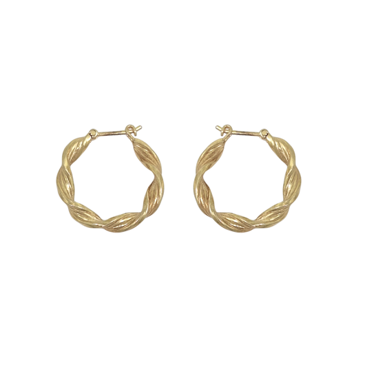 9ct Yellow Gold Twist Hoops