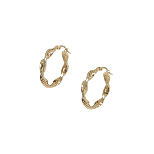 9ct Yellow Gold Twist Hoops