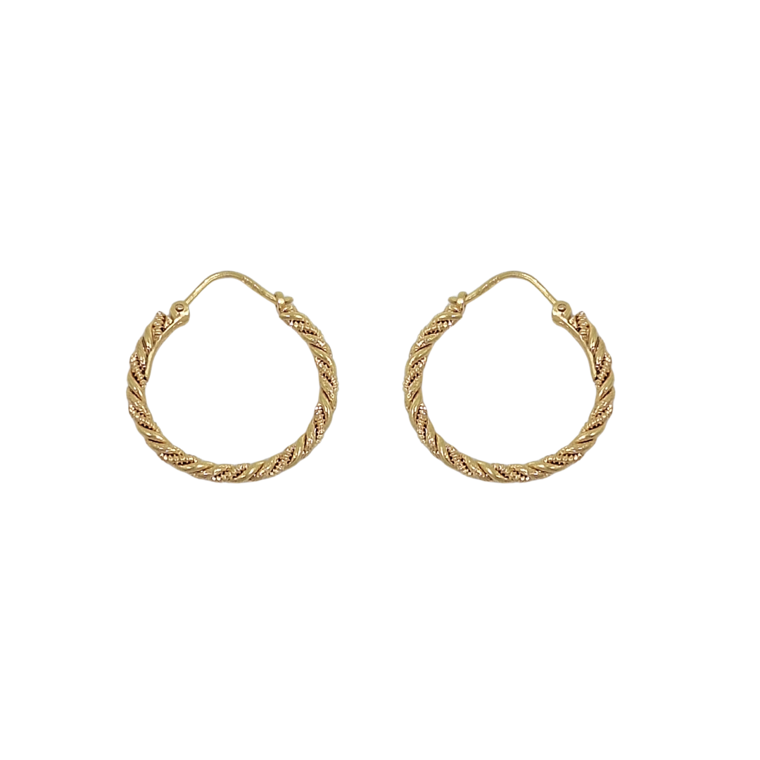 9ct Yellow Gold Twist Hoops