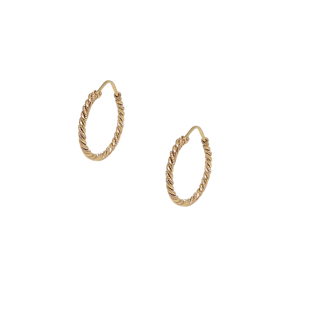 9ct Yellow Gold Twist Hoops