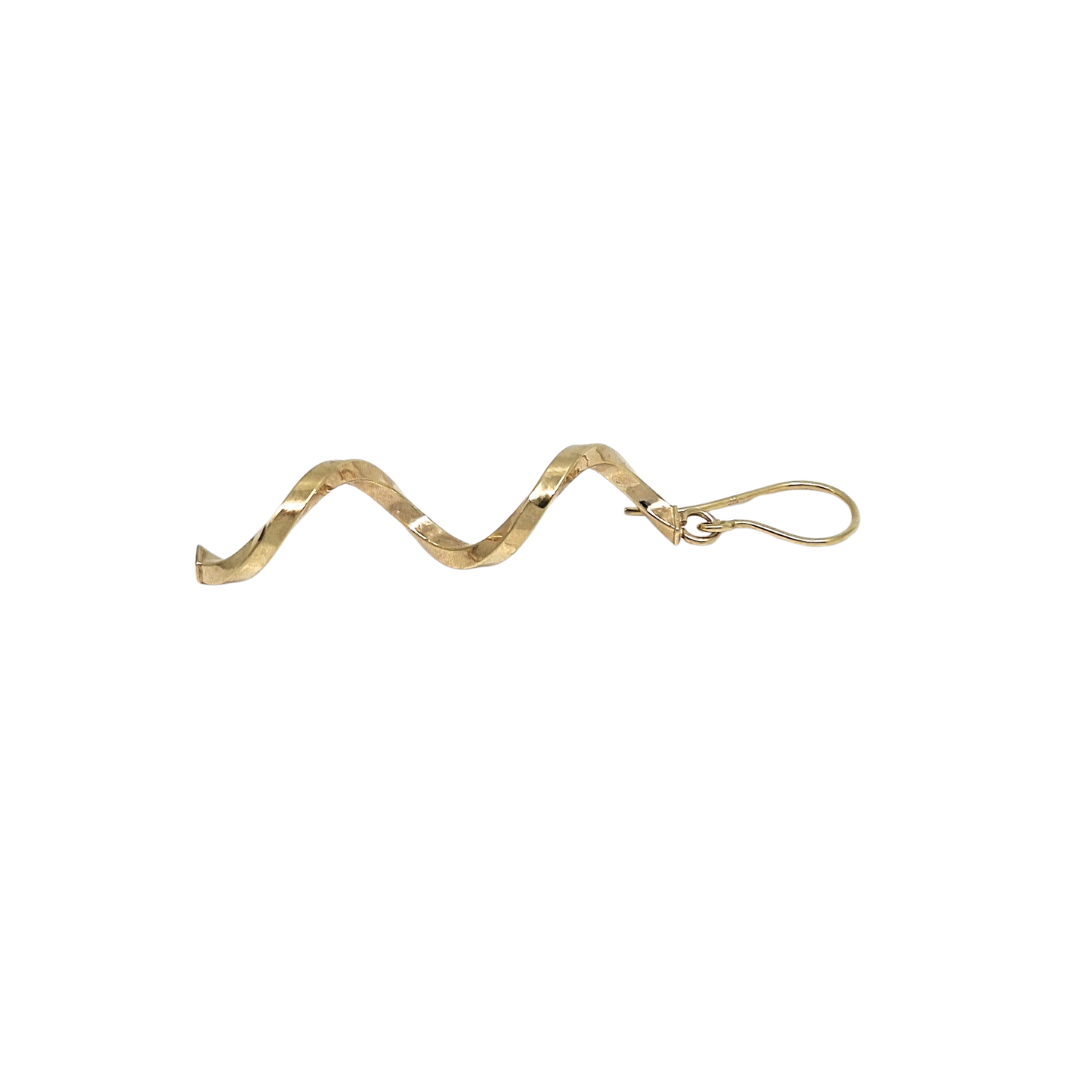9ct Yellow Gold Wavy Drop Earrings