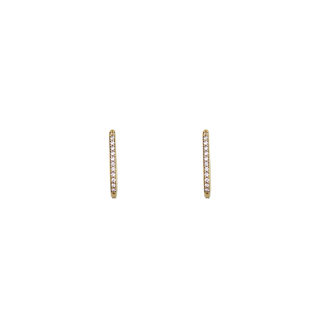 9ct Yellow Gold CZ Hoops
